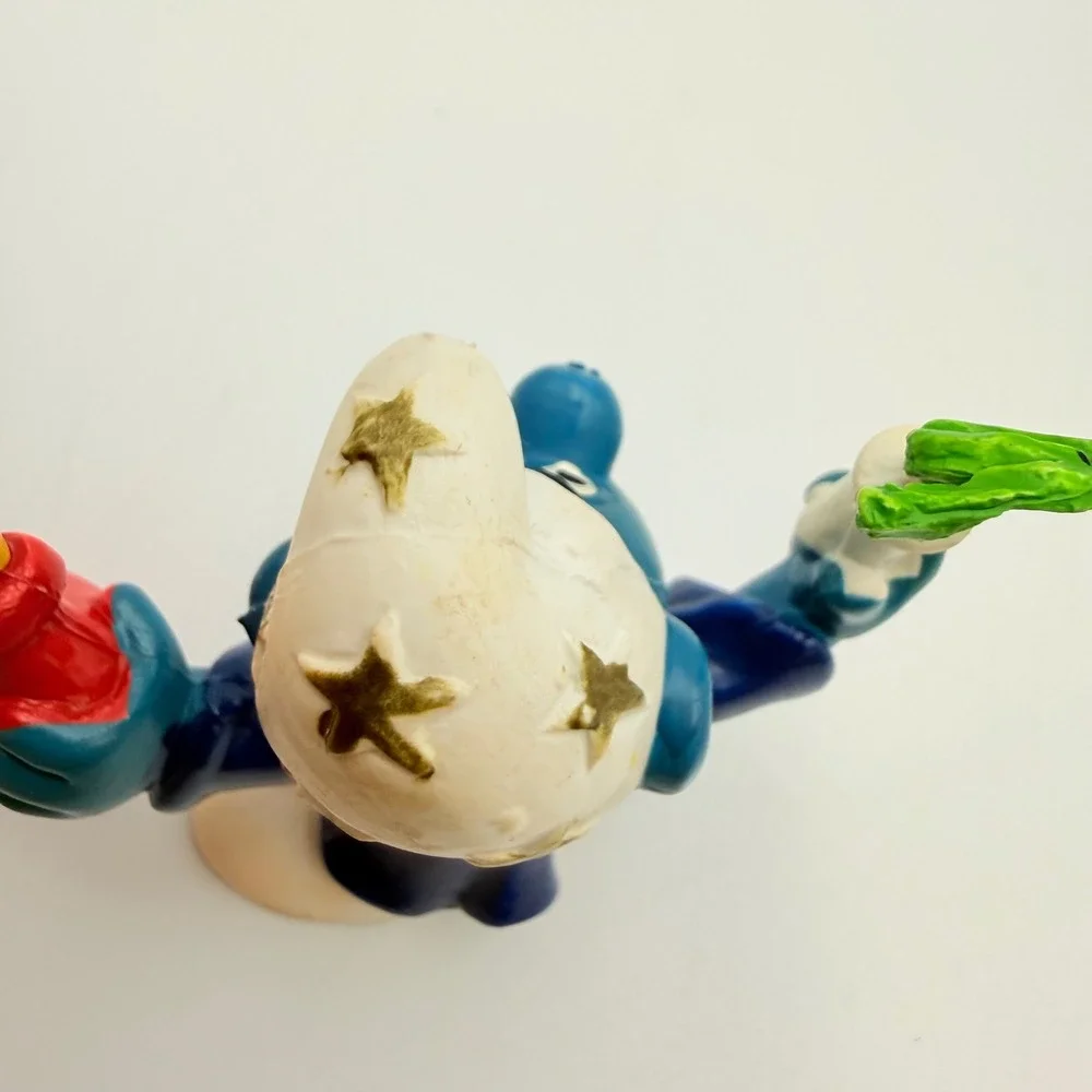 Vintage 1979 Schleich Peyo Alchemist Smurf Wizard Potion Figure Hong Kong PVC